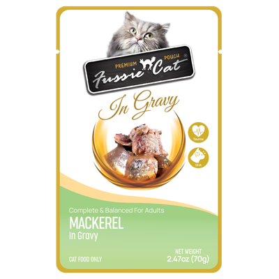 Fussie Cat Premium Mackerel in Gravy Pouch 2.47 Oz