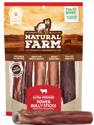 Natural Farm Power Bully Stick 5-Pack 6"