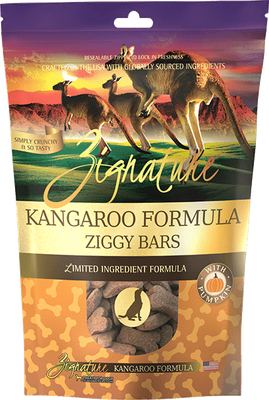Zignature Kangaroo Formula Ziggy Bars Biscuit Dog Treats, 12-oz bag