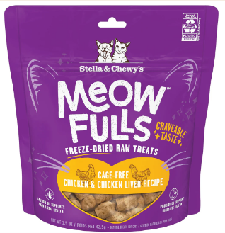Cat Freeze Dried Meowfulls Chicken &amp; Chicken Liver 1.5 Oz