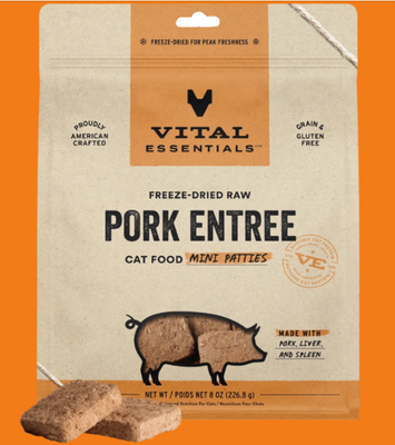 Cat Freeze Dried Pork Entrée Mini Patties 8 Oz