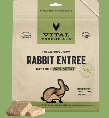 Cat Freeze Dried Rabbit Entrée Mini Patties 8 Oz