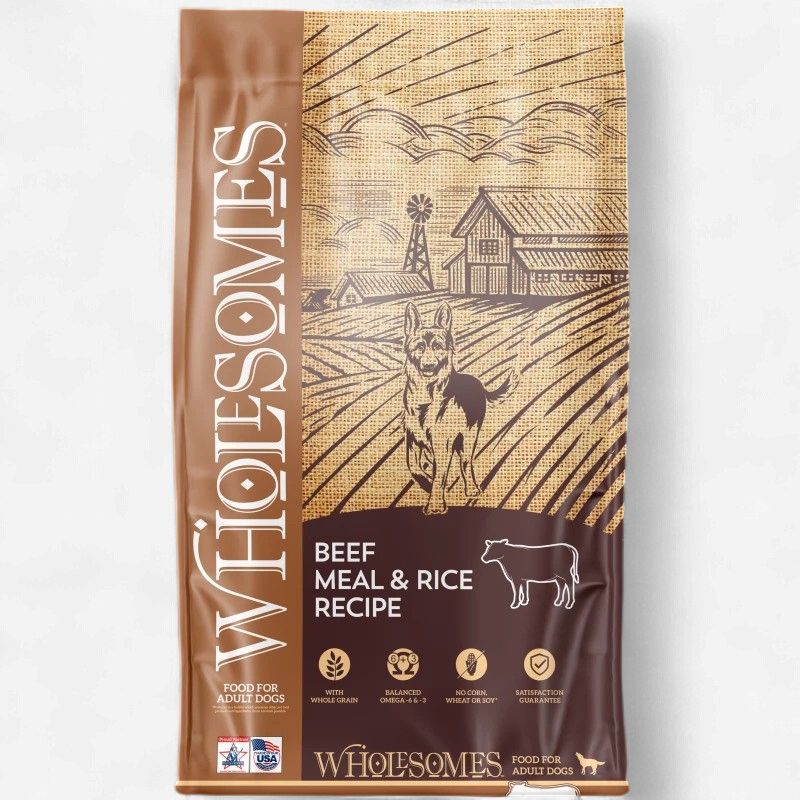 Wholesomes Beef Meal &amp; Rice Adult Dry Dog Food 40 lb