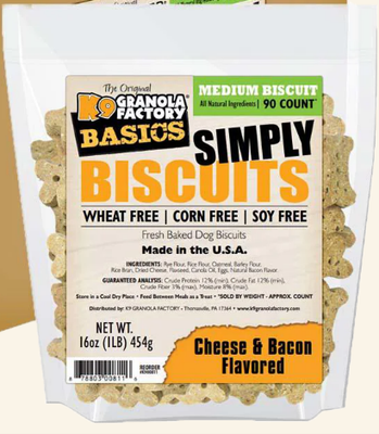 K9 Granola Factory Simply Biscuits Cheese &amp; Bacon (Medium) 1 lb