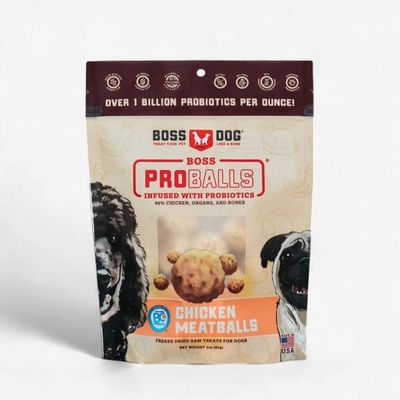 Boss Dog Proballs Freeze-Dried Raw Chicken Meatball Dog Treats 3 oz