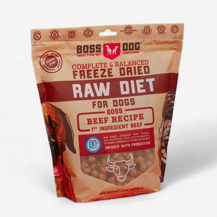 Boss Dog Freeze-Dried Raw Beef Dog Food 12 oz