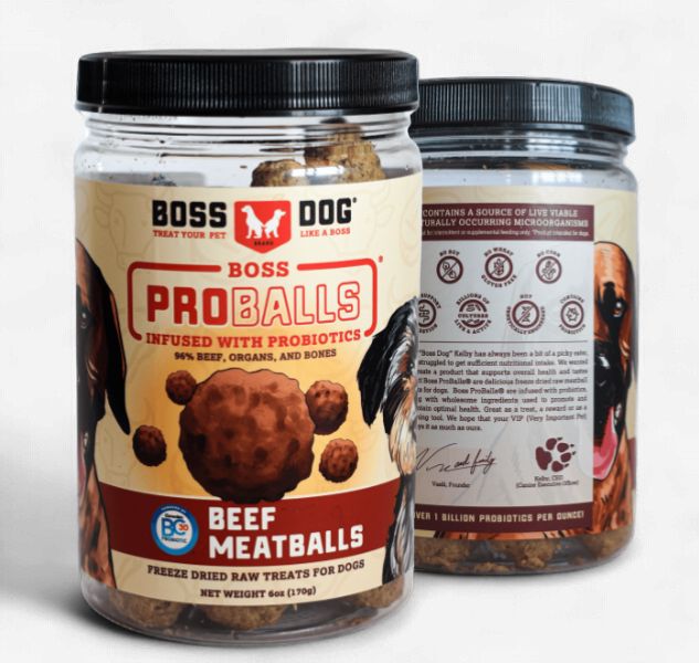 Freeze Dried Boss Proballs Freeze Dried Raw Meatball Beef 3 Oz