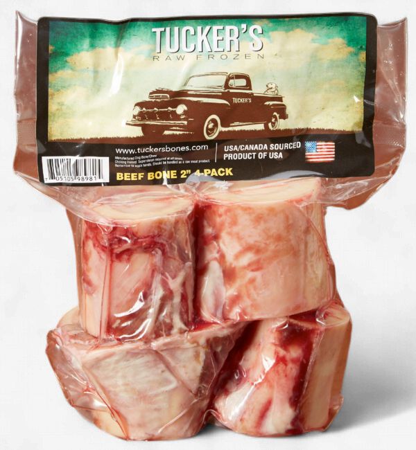 Tucker's Frozen Beef Bones 2 Inch Dog Treat, 4 Pk
