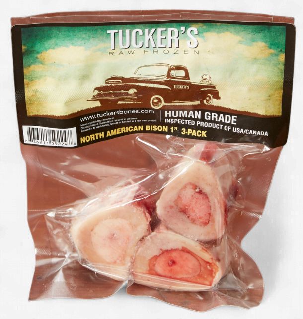 Tucker's Frozen Bison Bone 1 Inch Toy Breed Dog Treat, 3 Pk