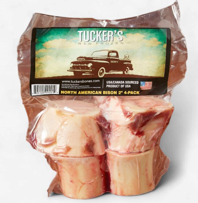 Tucker's Frozen Bison Bones 2 Inch Dog Treat, 4 Pk