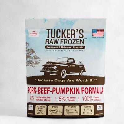 Tucker's Frozen Raw Dog Food Pork, Beef &amp; Pumpkin, 3 Lb