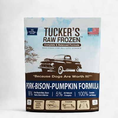 Tucker's Frozen Raw Dog Food Pork, Bison &amp; Pumpkin, 3 Lb