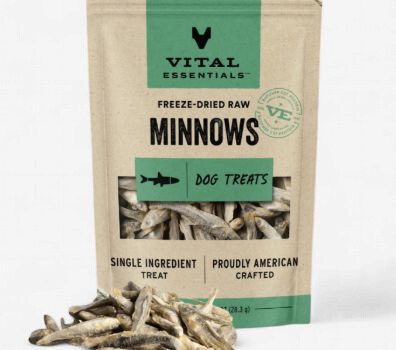 Vital Essentials Freeze-Dried Raw Dog Treats Minnows, 1-oz bag
