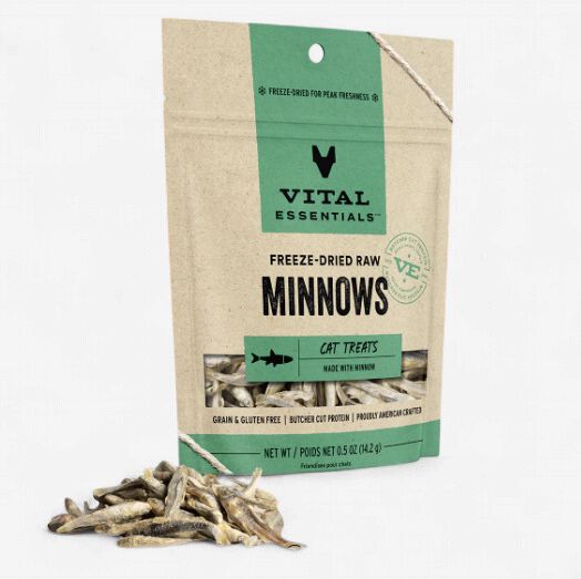 Vital Essentials Freeze-Dried Raw Cat Treats Minnows, 0.5-oz bag