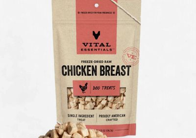 Vital Essentials Freeze-Dried Raw Dog Treats Chicken Breast, 3.75-oz bag