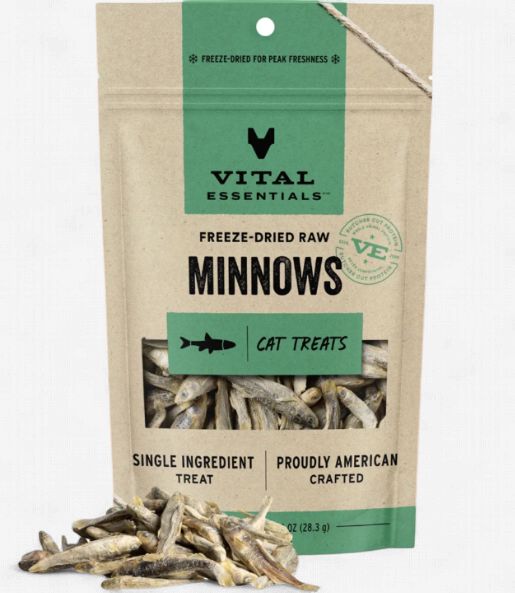 Vital Essentials Freeze-Dried Raw Cat Treats Minnows, 1-oz bag