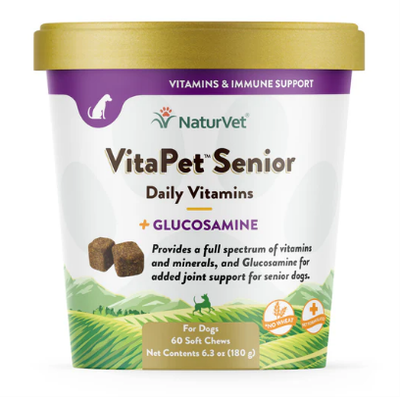 NaturVet Vita Pet Senior with Glucose Soft Chew Cup for Dogs