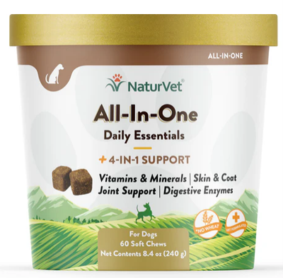 NaturVet All-In-One Soft Chew Cup 60 count for Dogs