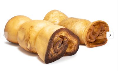 Natural Farm Beef Cheek Roll Peanut Butter Dipped Dog Chew, 10 Inch