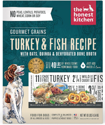 The Honest Kitchen Gourmet Grains Turkey &amp; White Fish Recipe  10 lb