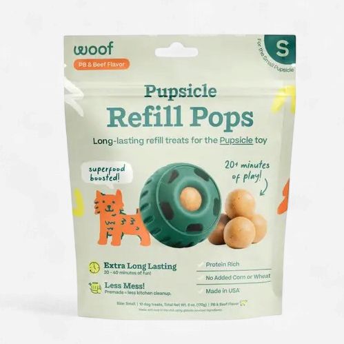 Woof Pupsicle Pops Peanut Butter &amp; Beef Dog Treats Small 6 oz