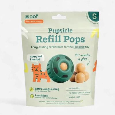 Woof Pupsicle Pops Peanut Butter &amp; Beef Dog Treats Small 6 oz