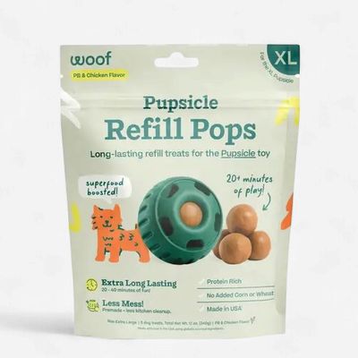 Woof Pupsicle Pops Peanut Butter &amp; Chicken Dog Treats X Large 12 oz