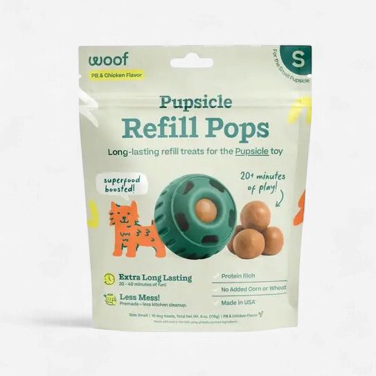Woof Pupsicle Pops Peanut Butter &amp; Chicken Dog Treats Small 6 oz