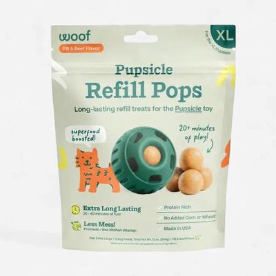 Woof Pupsicle Pops Peanut Butter &amp; Beef Dog Treats X Large 12 oz