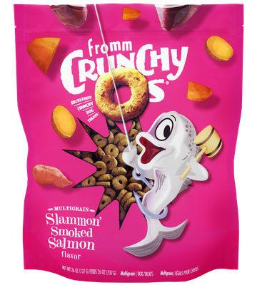 Fromm Crunchy O's Slammon' Smoked Salmon Dog Treats 26 Oz