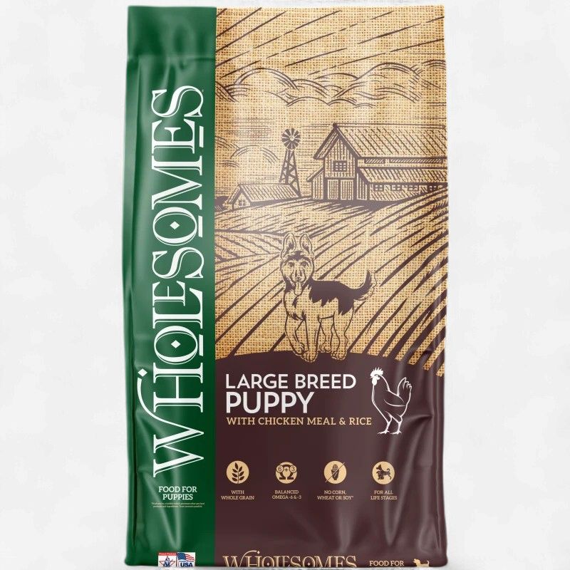 Wholesomes Large Breed Puppy Chicken Meal &amp; Rice Dry Dog Food 35 lb
