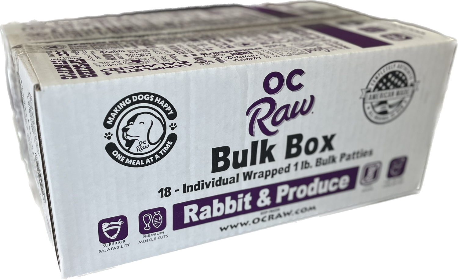 OC Raw Rabbit &amp; Produce 18 lb