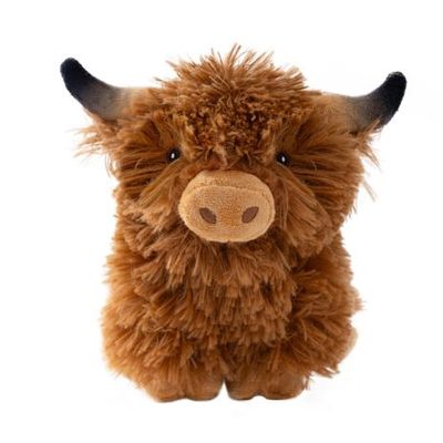 Plush Squeaker Highland Cow Toy 8"