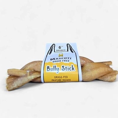 Mascoti Braided Bully Stick Dog Chew 6 Inch