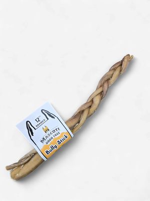 Mascoti Braided Bully Stick Dog Chew 12 Inch