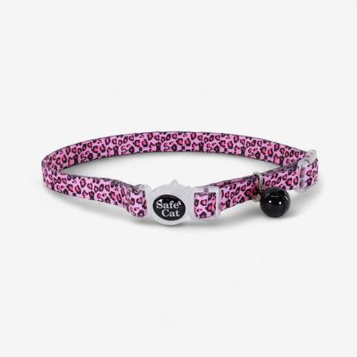 Coastal Safe Cat Fashion Adjustable Breakaway Cat Collar Pink Cheetah
