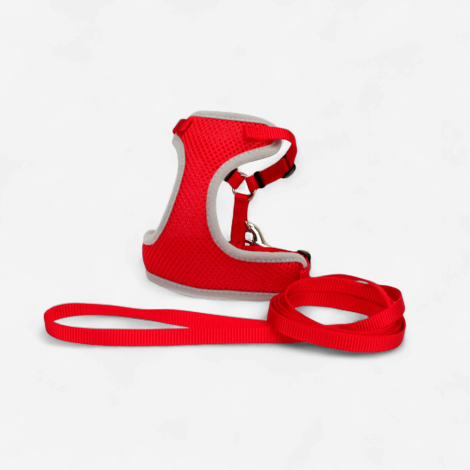 Coastal Comfort Soft Adjustable Cat Harness with 6 ft Leash Red