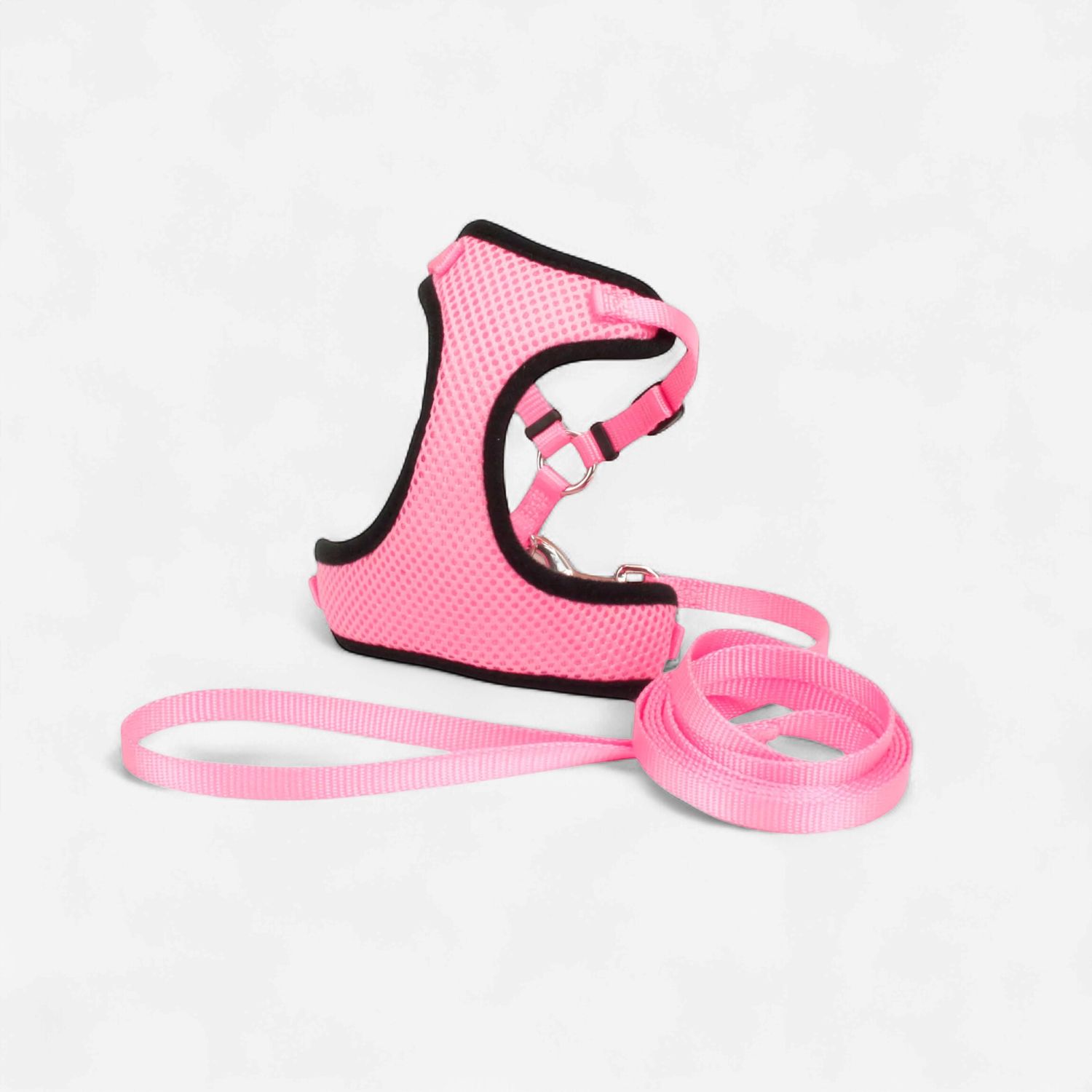 Coastal Comfort Soft Adjustable Cat Harness with 6 ft Leash Pink Bright