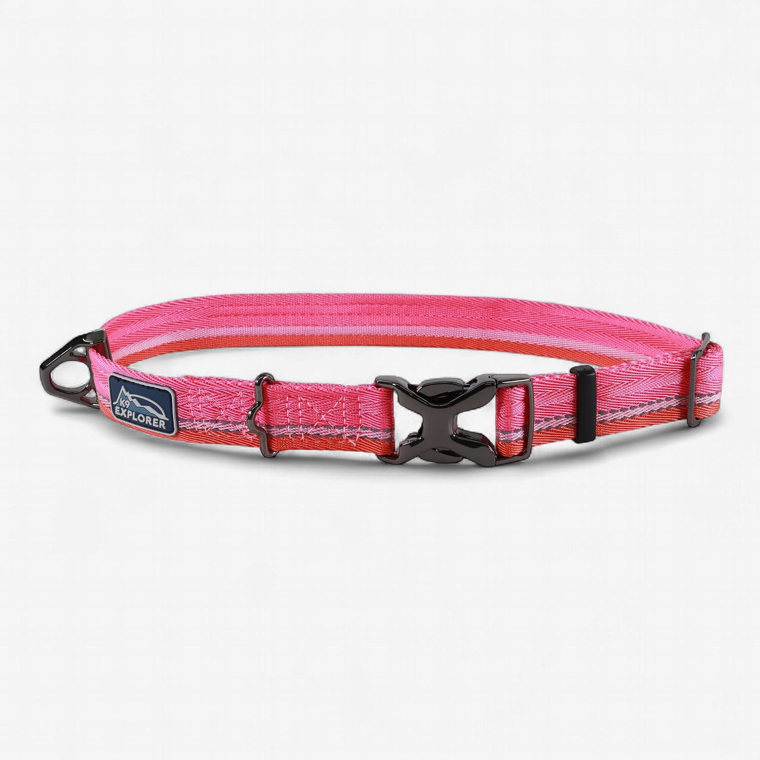 K9 Explorer Trek Adjustable Dog Collar Himalayas Bright Pink Large