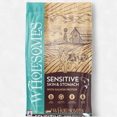 Wholesomes Sensitive Skin &amp; Stomach Salmon Dry Cat Food 10 lb
