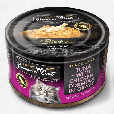 Fussie Cat Black Label Tuna with Chicken in Gravy 2.82 Oz
