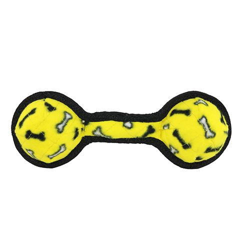 Two Ball Tuffy Tug Toy Yellow