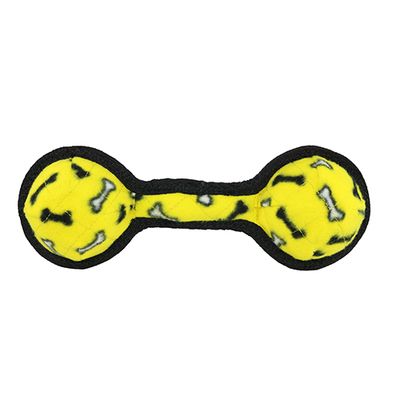 Two Ball Tuffy Tug Toy Yellow