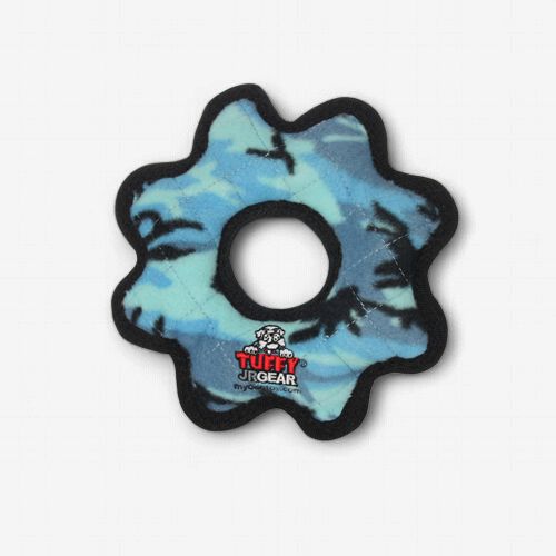 Tuffy Gear Ring Camo Blue Durable Plush Dog Toy