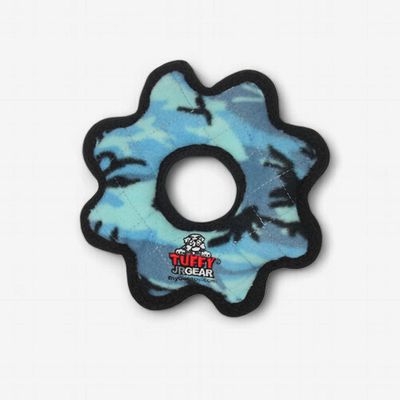 Tuffy Gear Ring Camo Blue Durable Plush Dog Toy