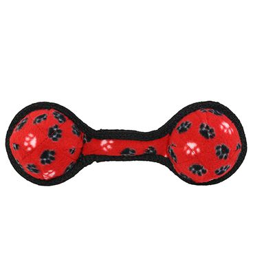 Two Ball Tug Tuffy Toy Red Two Ball Tug Tuffy Toy Red