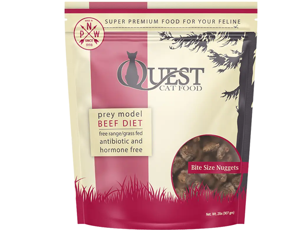 Cat Frozen Quest Beef Bite Size Nuggets 2 Lb