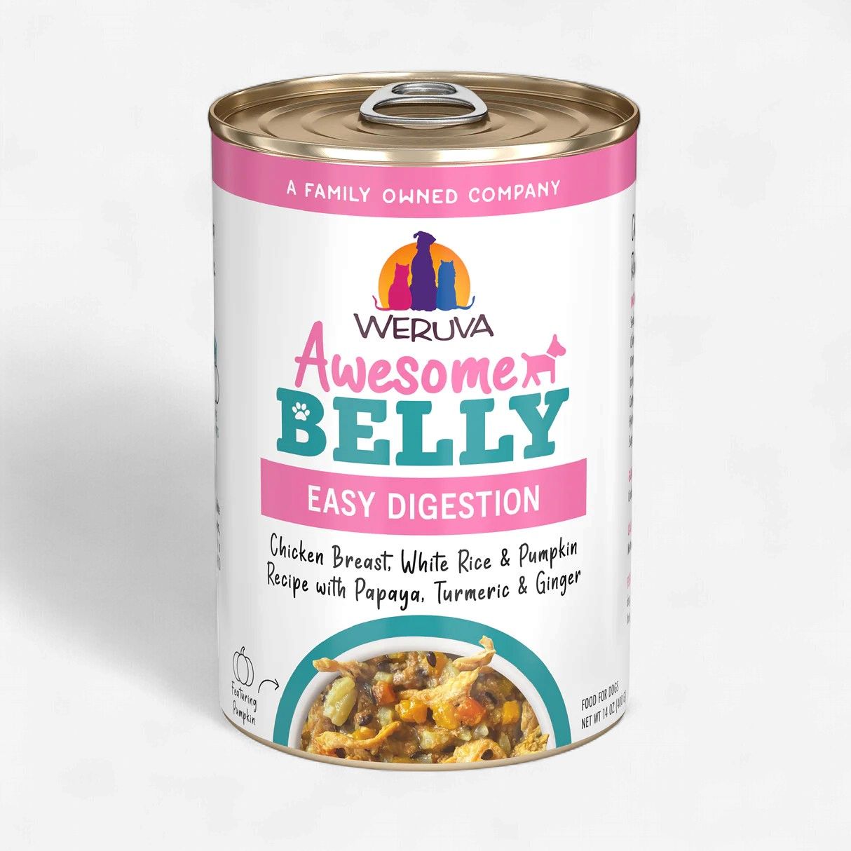 Weruva Awesome Belly Chicken Breast, White Rice &amp; Pumpkin Wet Dog Food 14 Oz