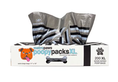 Degradable Poopy Packs - XL Black 200 ct