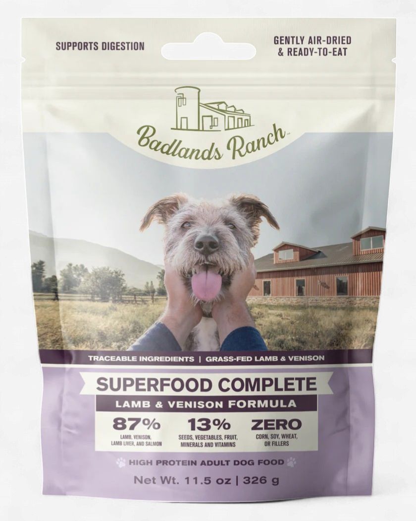 Badlands Ranch Superfood Complete Lamb &amp; Venison Air-Dried Dog Food, Size: 11.5 Oz